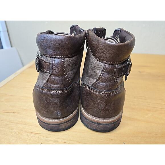 Steve Madden Youth Size 5 Womens 7 Zip/Lace up Brown Boots Side buckle Combat - Picture 5 of 6